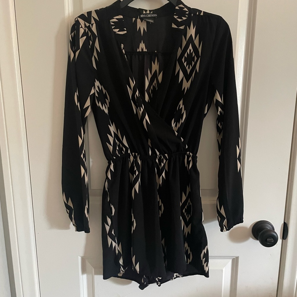 Black & tan romper